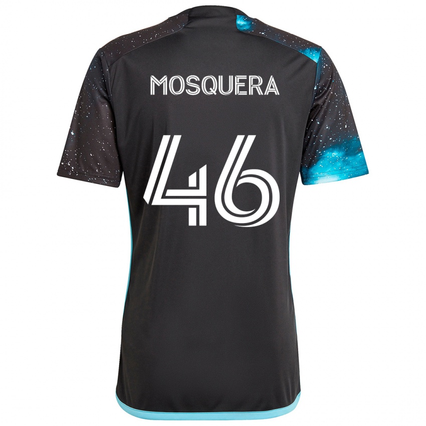 Criança Camisola Juan Camilo Mosquera #46 Preto Azul Principal 2024/25 Camisa Brasil