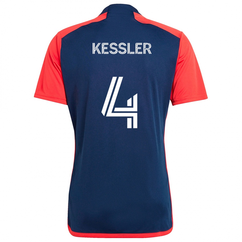 Criança Camisola Henry Kessler #4 Azul Vermelho Principal 2024/25 Camisa Brasil