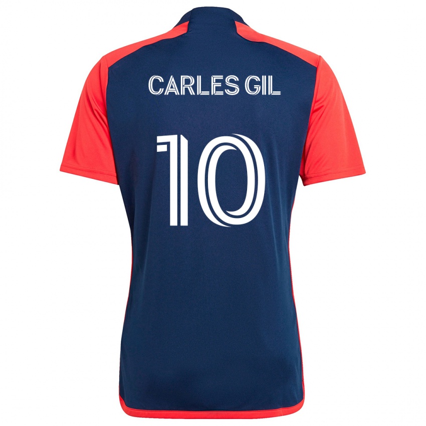 Criança Camisola Carles Gil #10 Azul Vermelho Principal 2024/25 Camisa Brasil