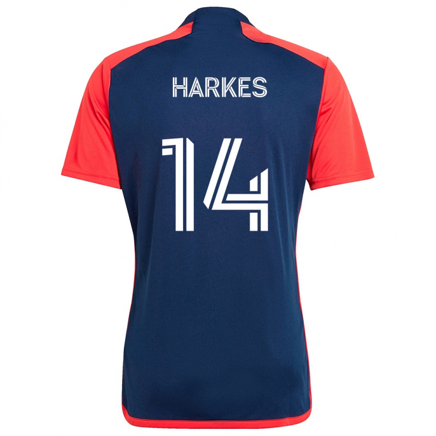 Criança Camisola Ian Harkes #14 Azul Vermelho Principal 2024/25 Camisa Brasil