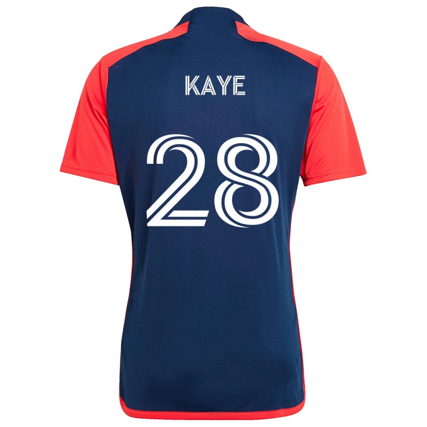 Criança Camisola Mark-Anthony Kaye #28 Azul Vermelho Principal 2024/25 Camisa Brasil