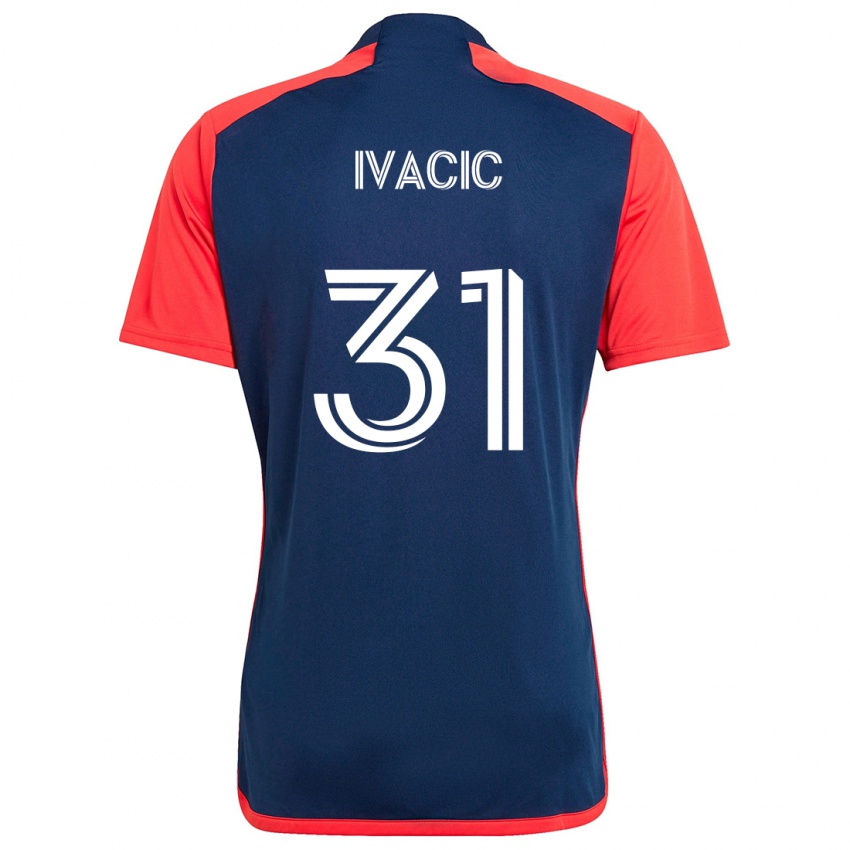 Criança Camisola Aljaz Ivacic #31 Azul Vermelho Principal 2024/25 Camisa Brasil