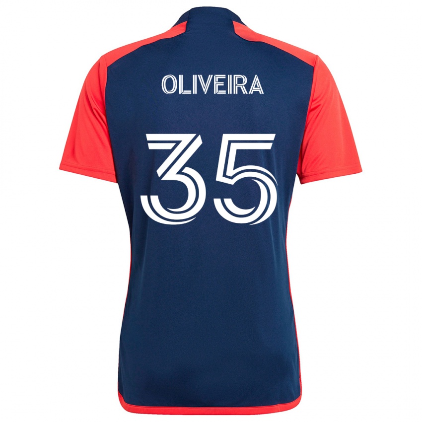 Criança Camisola Cristiano Oliveira #35 Azul Vermelho Principal 2024/25 Camisa Brasil