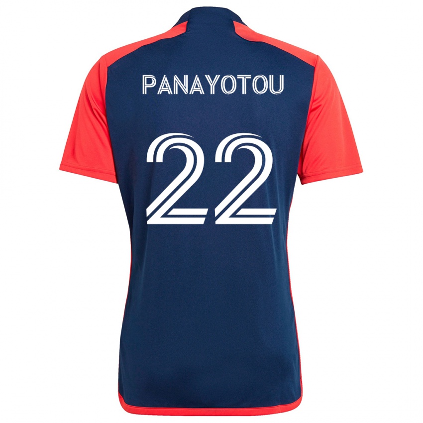 Criança Camisola Jack Panayotou #22 Azul Vermelho Principal 2024/25 Camisa Brasil