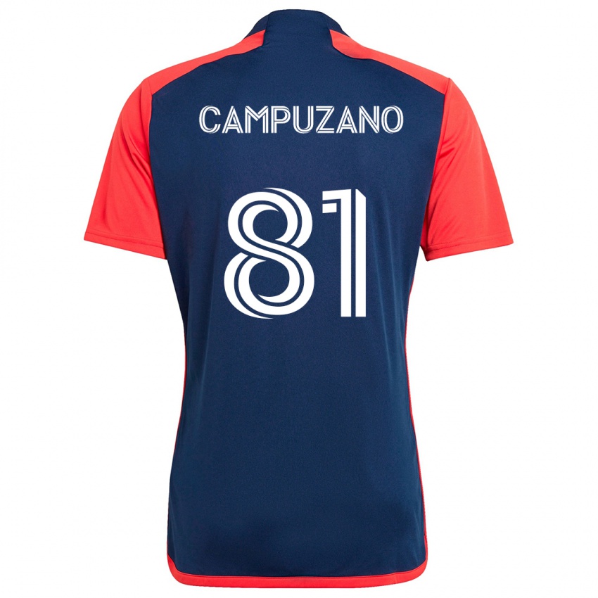 Criança Camisola Nico Campuzano #81 Azul Vermelho Principal 2024/25 Camisa Brasil