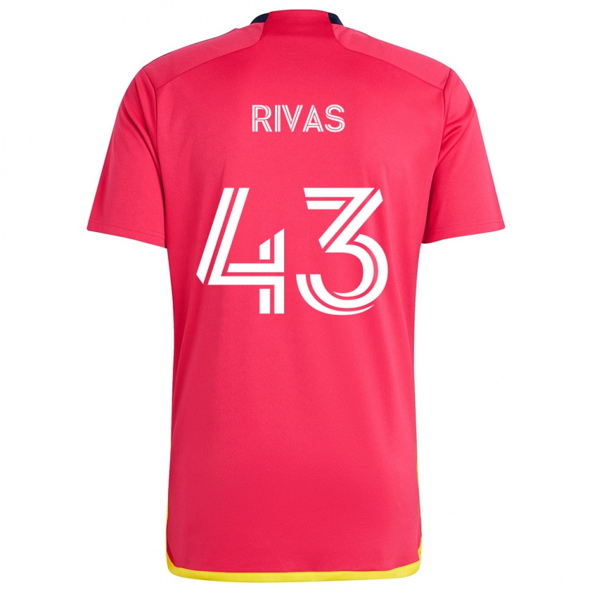 Criança Camisola Sergio Rivas #43 Vermelho Azul Principal 2024/25 Camisa Brasil