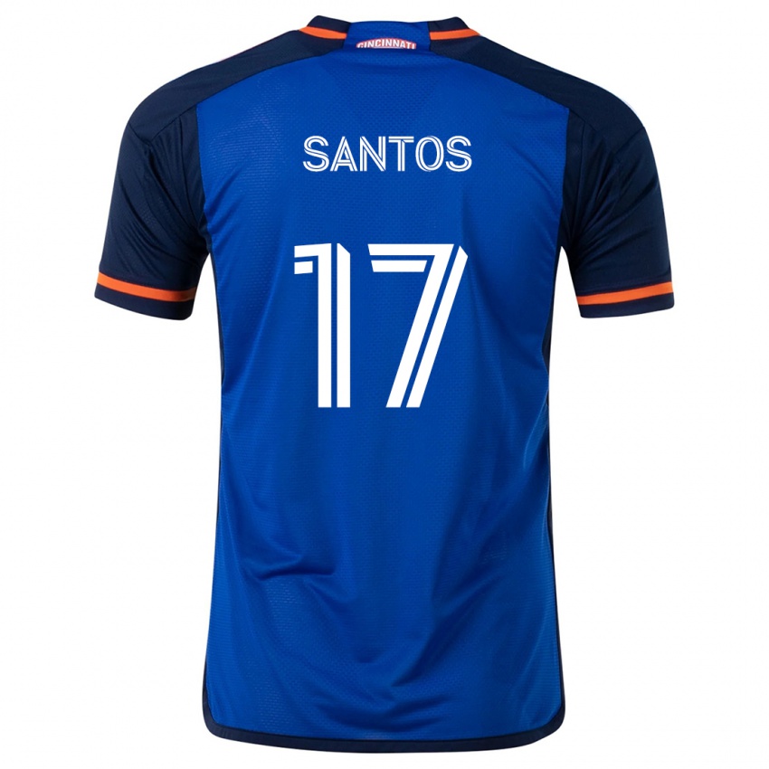 Criança Camisola Sergio Santos #17 Branco Azulado Principal 2024/25 Camisa Brasil