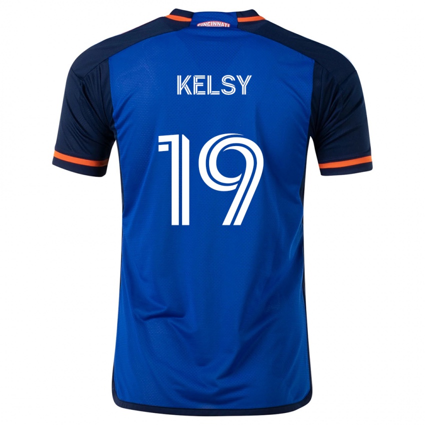 Criança Camisola Kevin Kelsy #19 Branco Azulado Principal 2024/25 Camisa Brasil