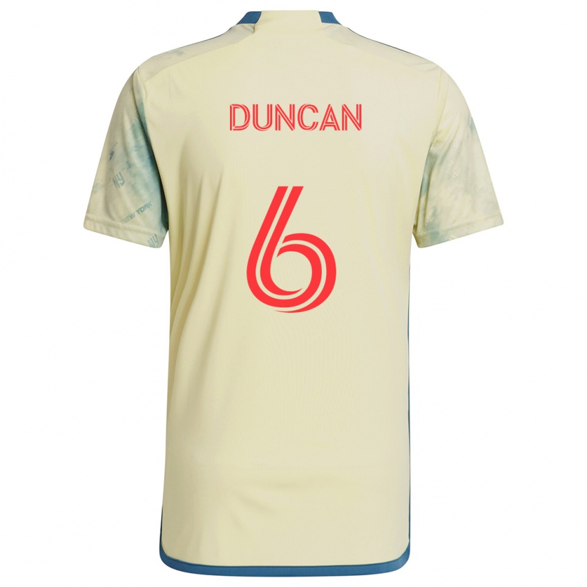 Criança Camisola Kyle Duncan #6 Amarelo Vermelho Azul Principal 2024/25 Camisa Brasil