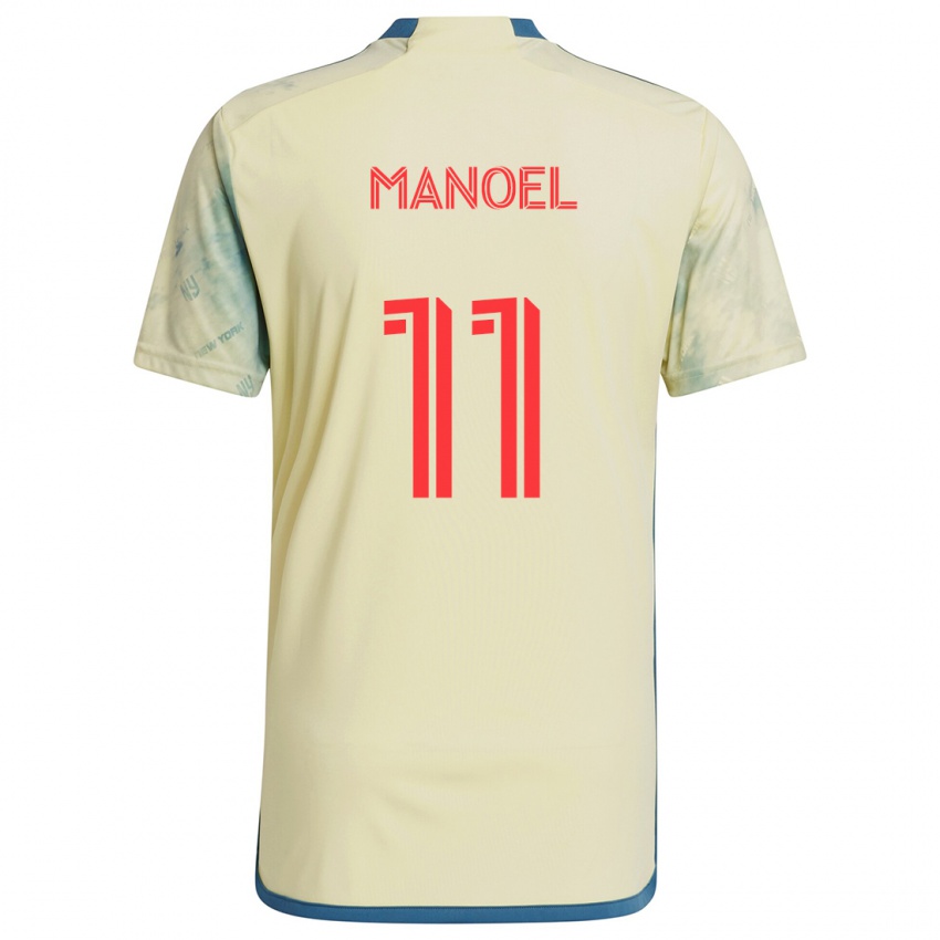 Criança Camisola Elias Manoel #11 Amarelo Vermelho Azul Principal 2024/25 Camisa Brasil