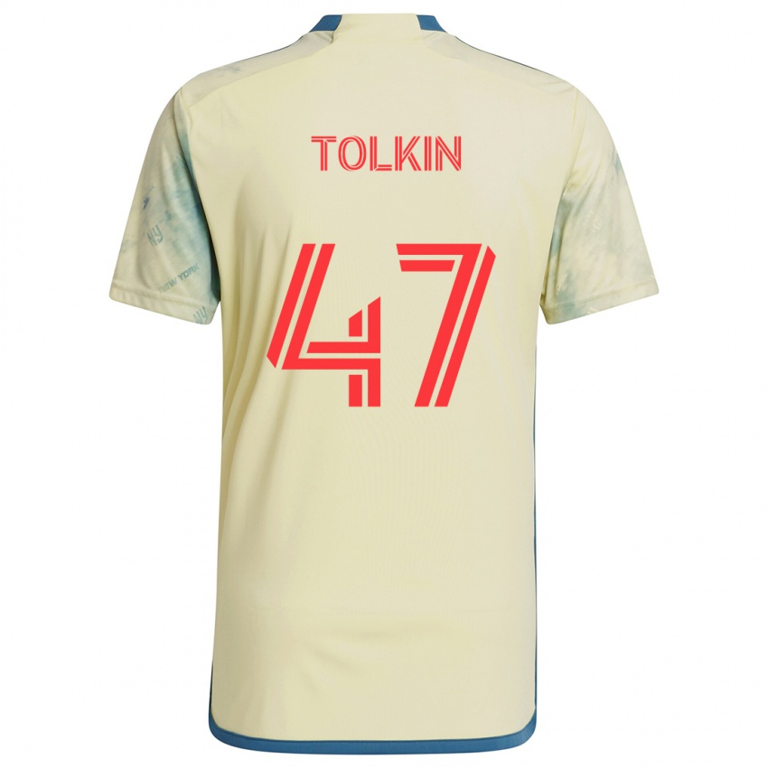 Criança Camisola John Tolkin #47 Amarelo Vermelho Azul Principal 2024/25 Camisa Brasil