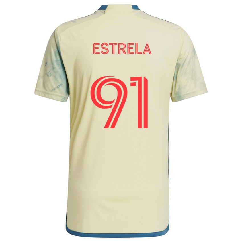 Criança Camisola Bento Estrela #91 Amarelo Vermelho Azul Principal 2024/25 Camisa Brasil