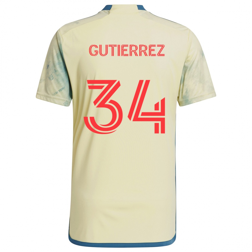 Criança Camisola Juan Gutierrez #34 Amarelo Vermelho Azul Principal 2024/25 Camisa Brasil