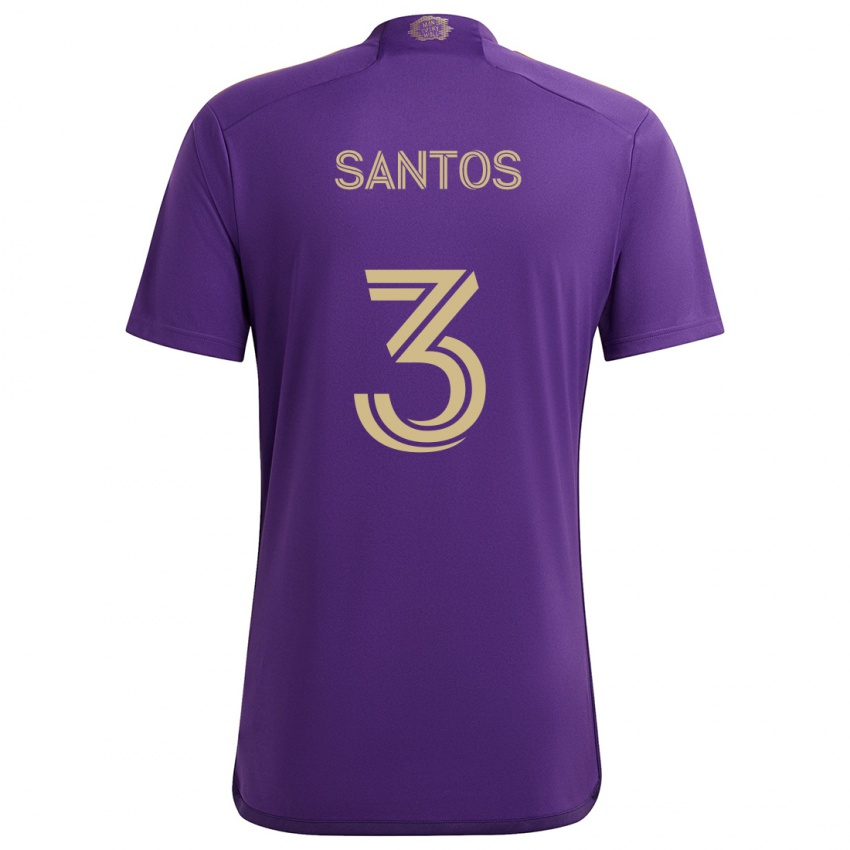 Criança Camisola Rafael Santos #3 Roxo Amarelo Principal 2024/25 Camisa Brasil