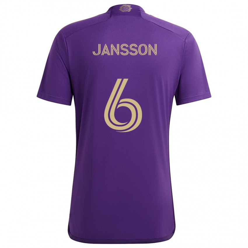 Criança Camisola Robin Jansson #6 Roxo Amarelo Principal 2024/25 Camisa Brasil