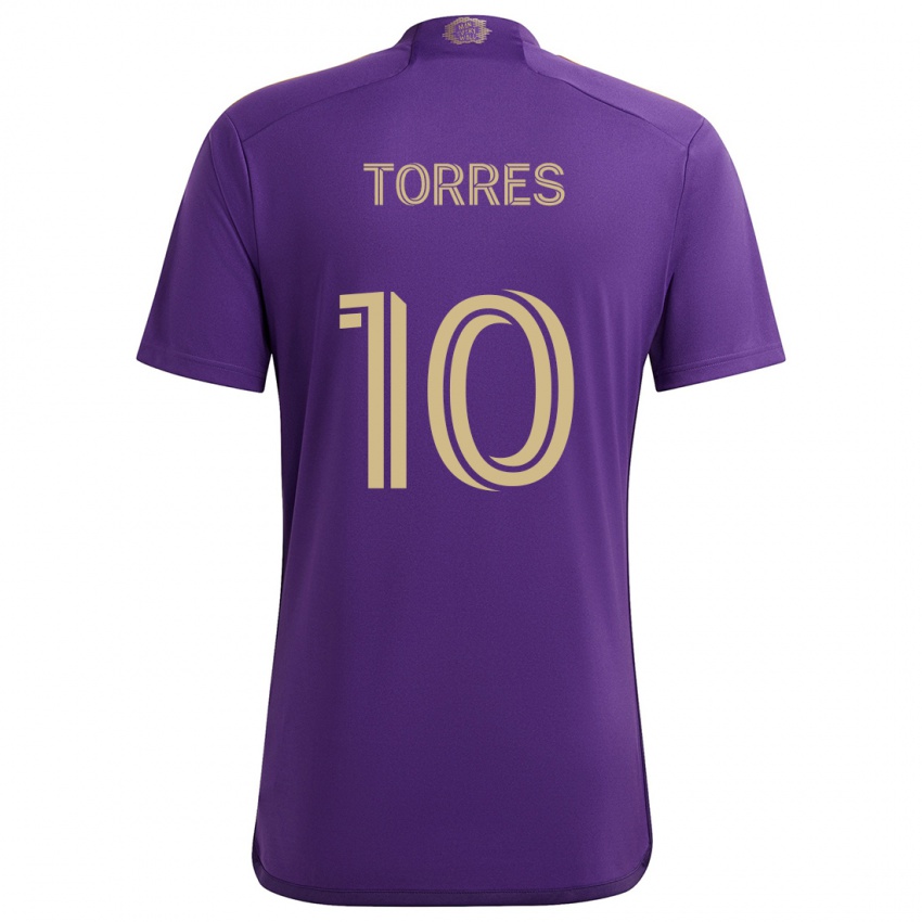 Criança Camisola Facundo Torres #10 Roxo Amarelo Principal 2024/25 Camisa Brasil