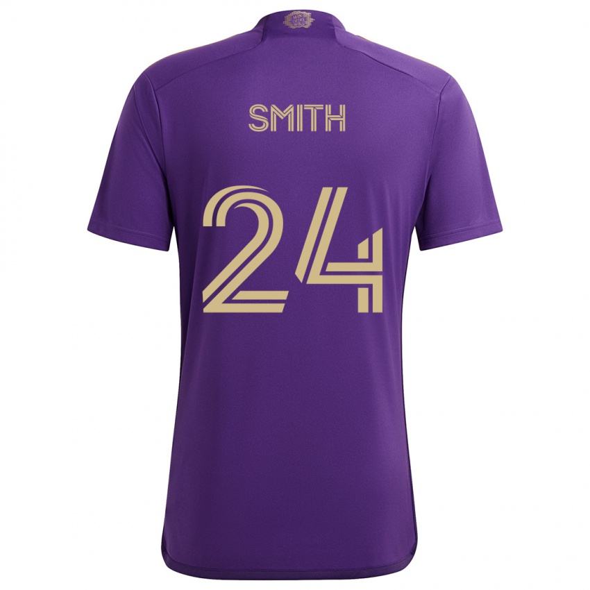 Criança Camisola Kyle Smith #24 Roxo Amarelo Principal 2024/25 Camisa Brasil