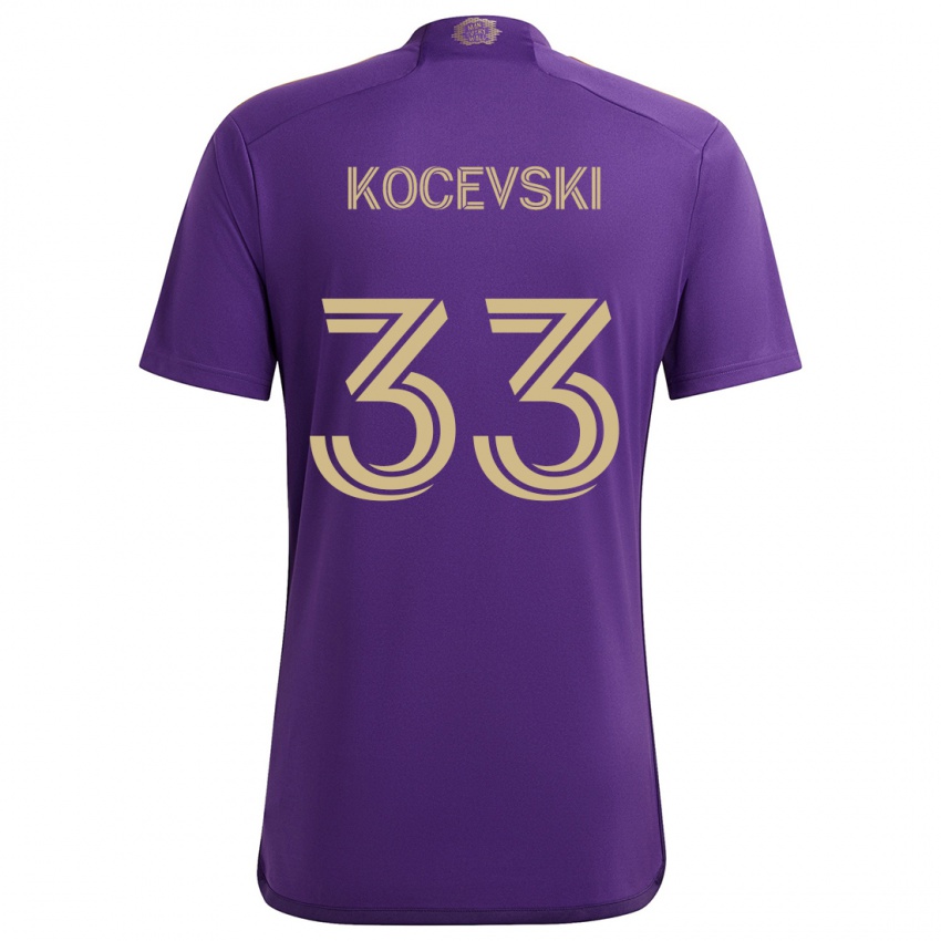 Criança Camisola Jeorgio Kocevski #33 Roxo Amarelo Principal 2024/25 Camisa Brasil