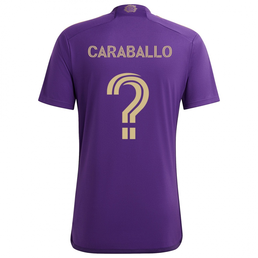 Criança Camisola Gustavo Caraballo #0 Roxo Amarelo Principal 2024/25 Camisa Brasil