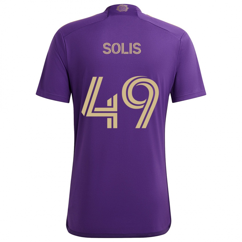 Criança Camisola Jhon Solís #49 Roxo Amarelo Principal 2024/25 Camisa Brasil