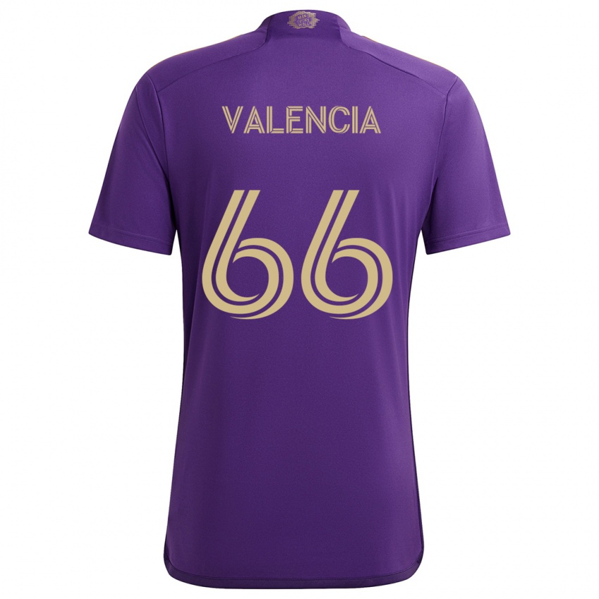 Criança Camisola Yeiler Valencia #66 Roxo Amarelo Principal 2024/25 Camisa Brasil