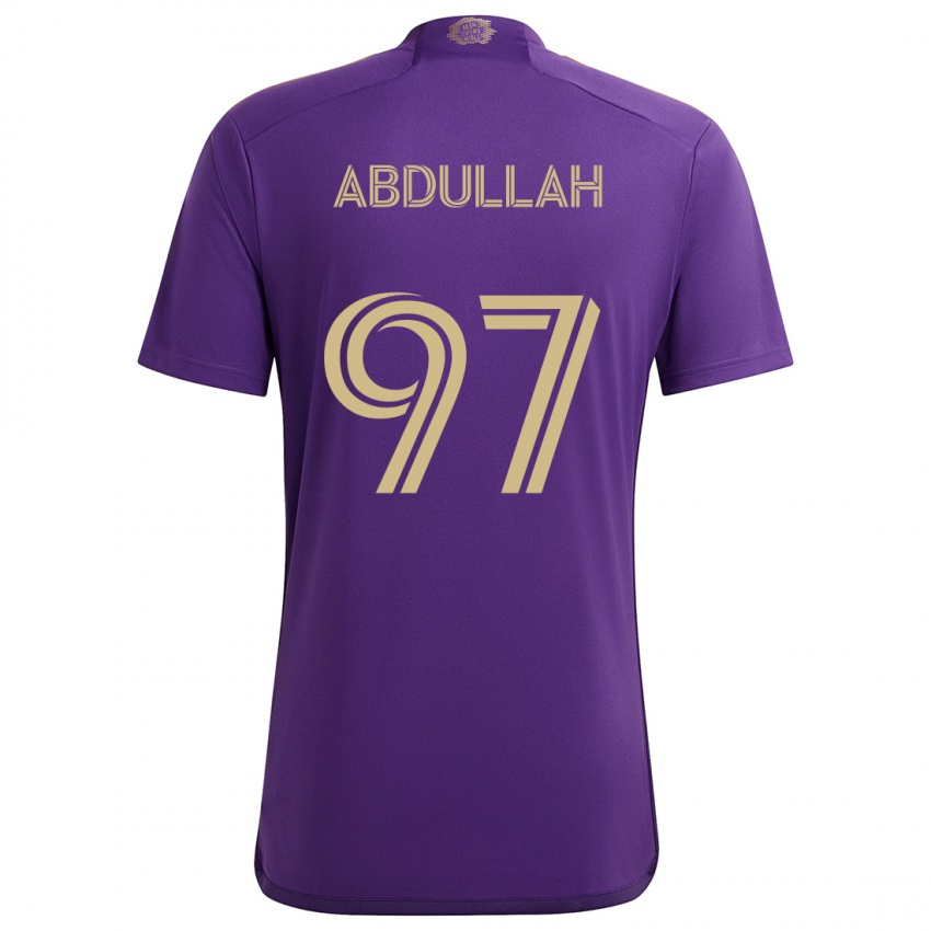 Criança Camisola Majed Abdullah #97 Roxo Amarelo Principal 2024/25 Camisa Brasil