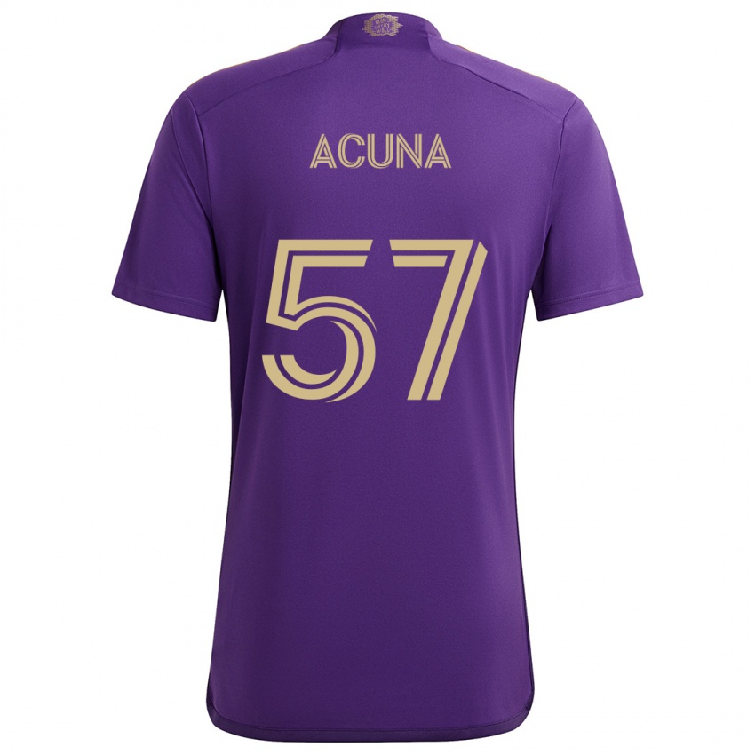 Criança Camisola Cristofer Acuña #57 Roxo Amarelo Principal 2024/25 Camisa Brasil