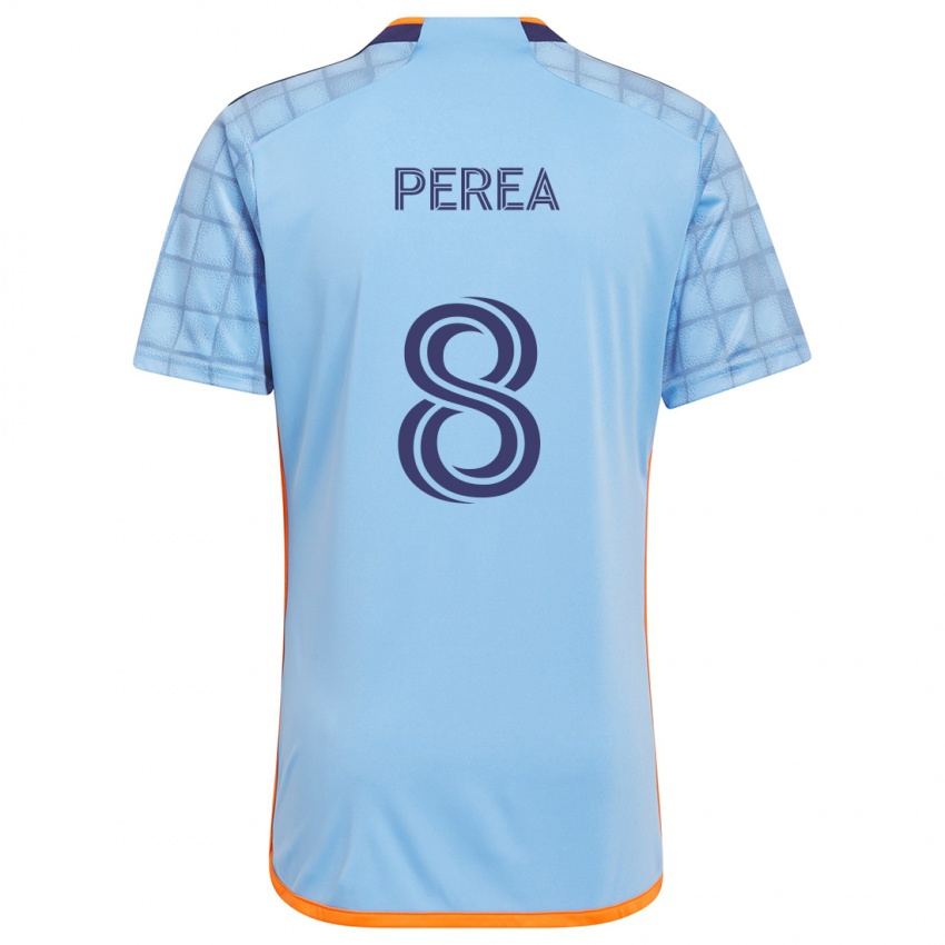 Criança Camisola Andrés Perea #8 Azul Laranja Principal 2024/25 Camisa Brasil