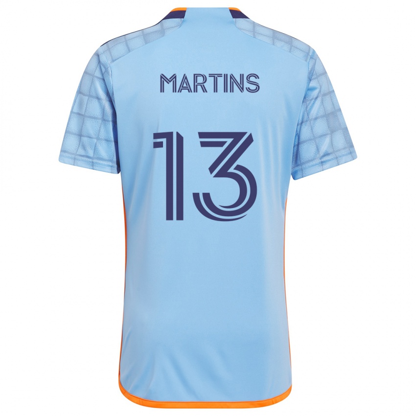 Criança Camisola Thiago Martins #13 Azul Laranja Principal 2024/25 Camisa Brasil