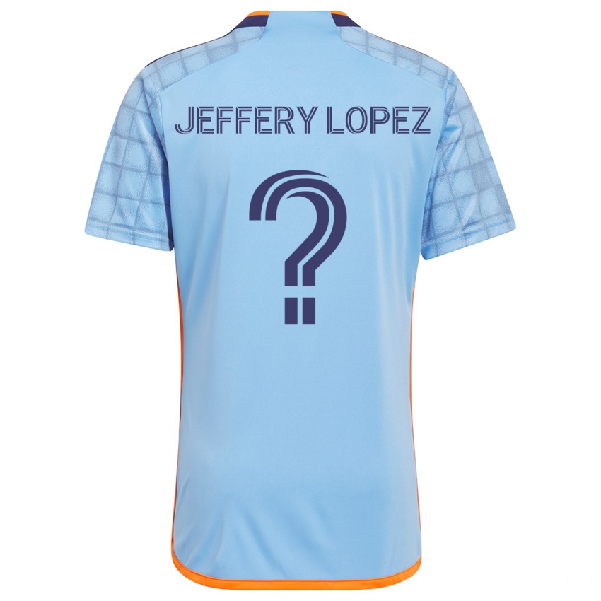 Criança Camisola Jeffery López #0 Azul Laranja Principal 2024/25 Camisa Brasil