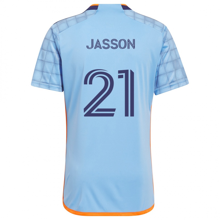 Criança Camisola Andres Jasson #21 Azul Laranja Principal 2024/25 Camisa Brasil