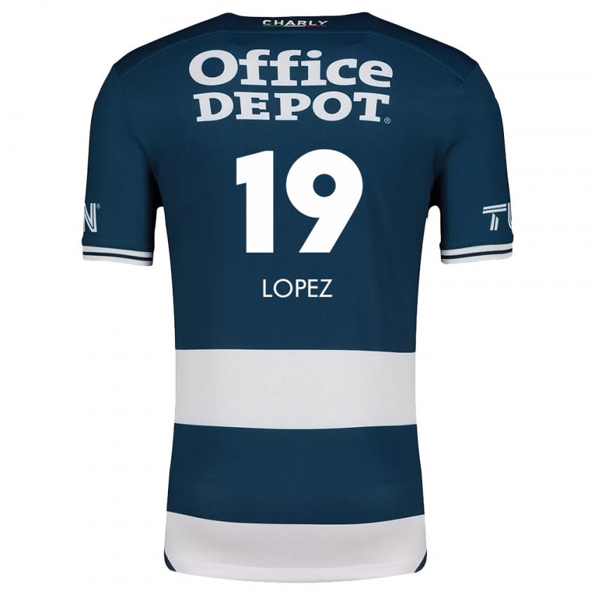 Criança Camisola Javier Eduardo López #19 Branco Azulado Principal 2024/25 Camisa Brasil