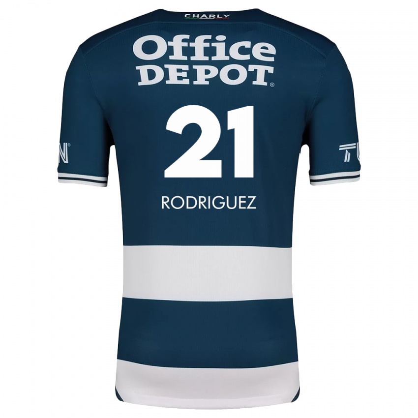 Criança Camisola Valentín Rodríguez #21 Branco Azulado Principal 2024/25 Camisa Brasil