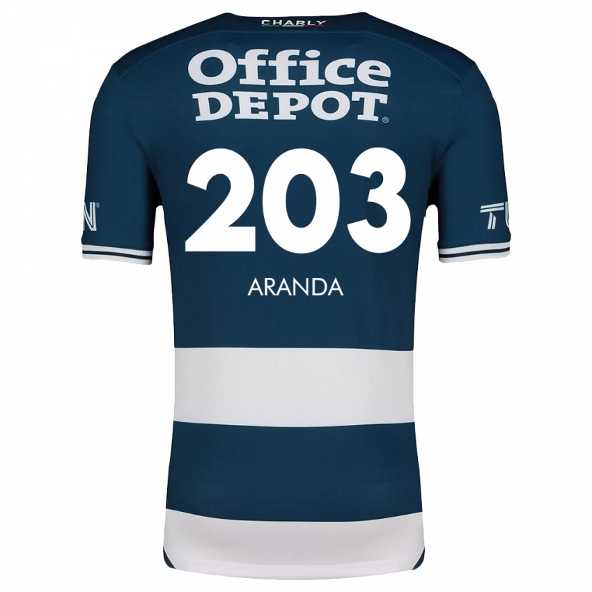 Criança Camisola Juan Aranda #203 Branco Azulado Principal 2024/25 Camisa Brasil