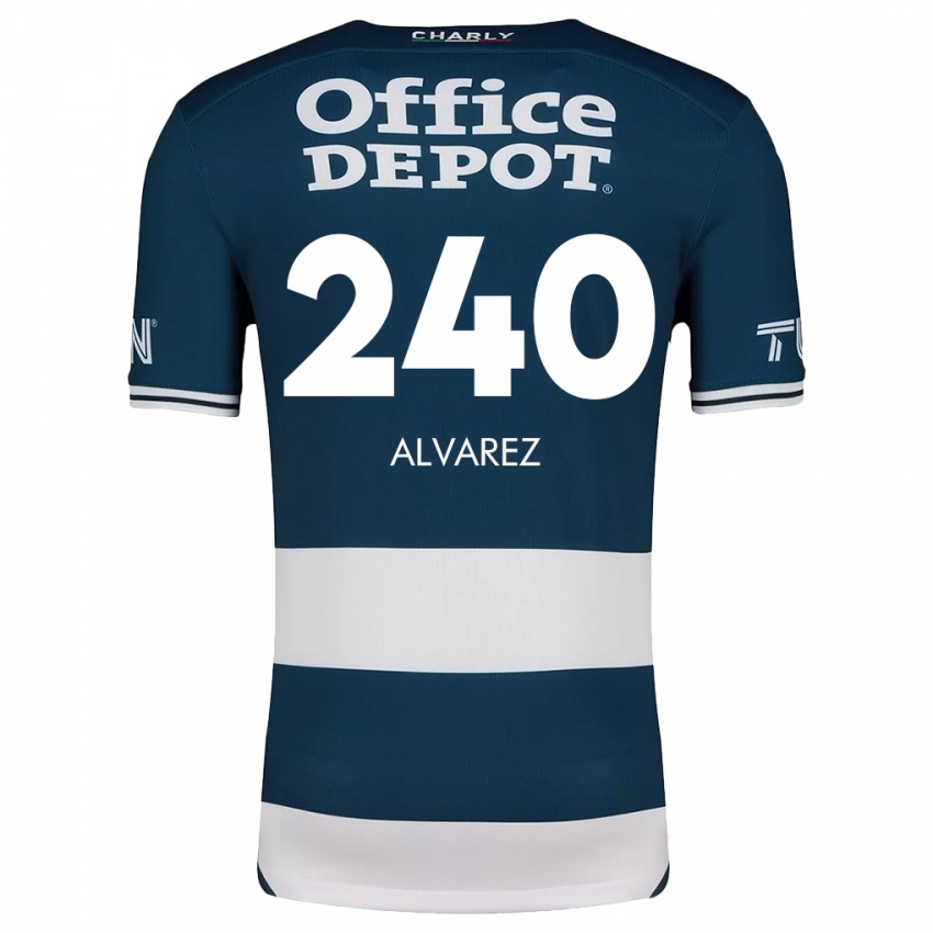 Criança Camisola Gael Álvarez #240 Branco Azulado Principal 2024/25 Camisa Brasil