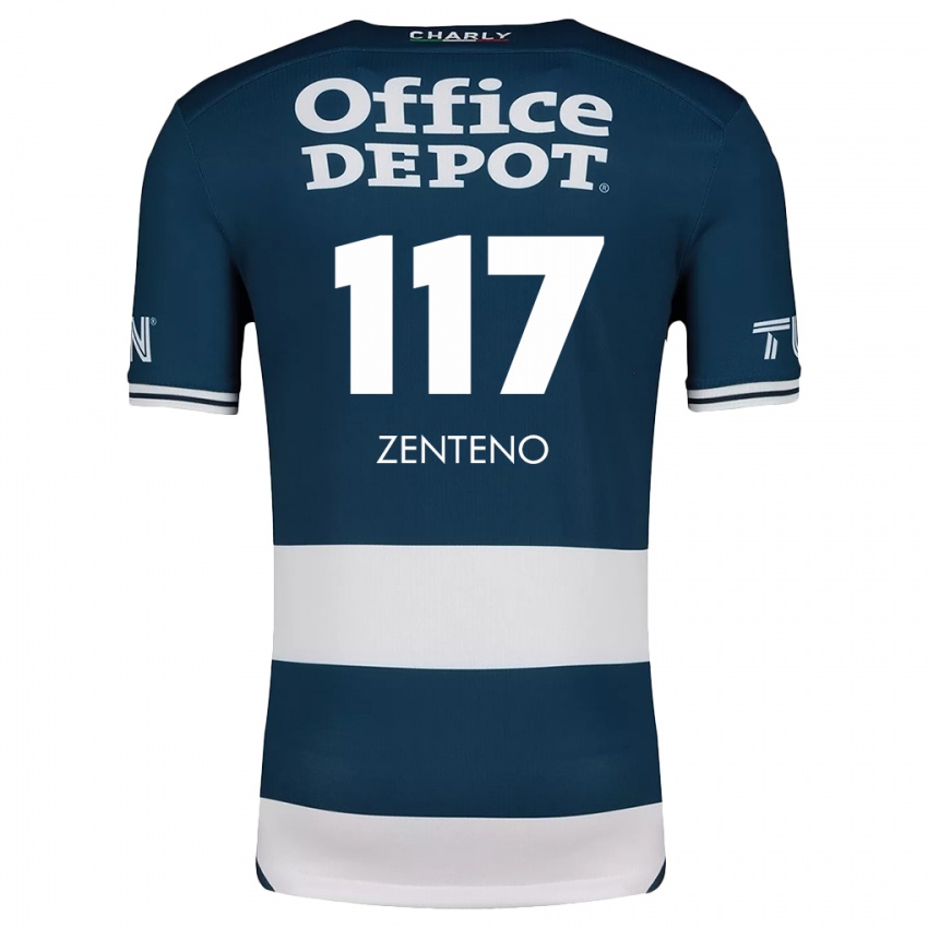 Criança Camisola Gustavo Zenteno #117 Branco Azulado Principal 2024/25 Camisa Brasil