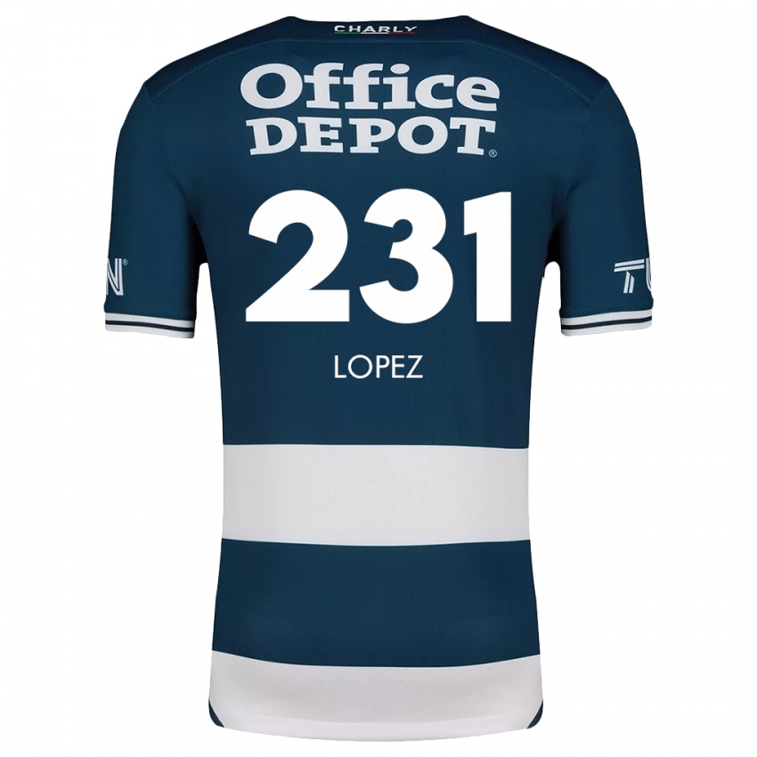 Criança Camisola Víctor López #231 Branco Azulado Principal 2024/25 Camisa Brasil