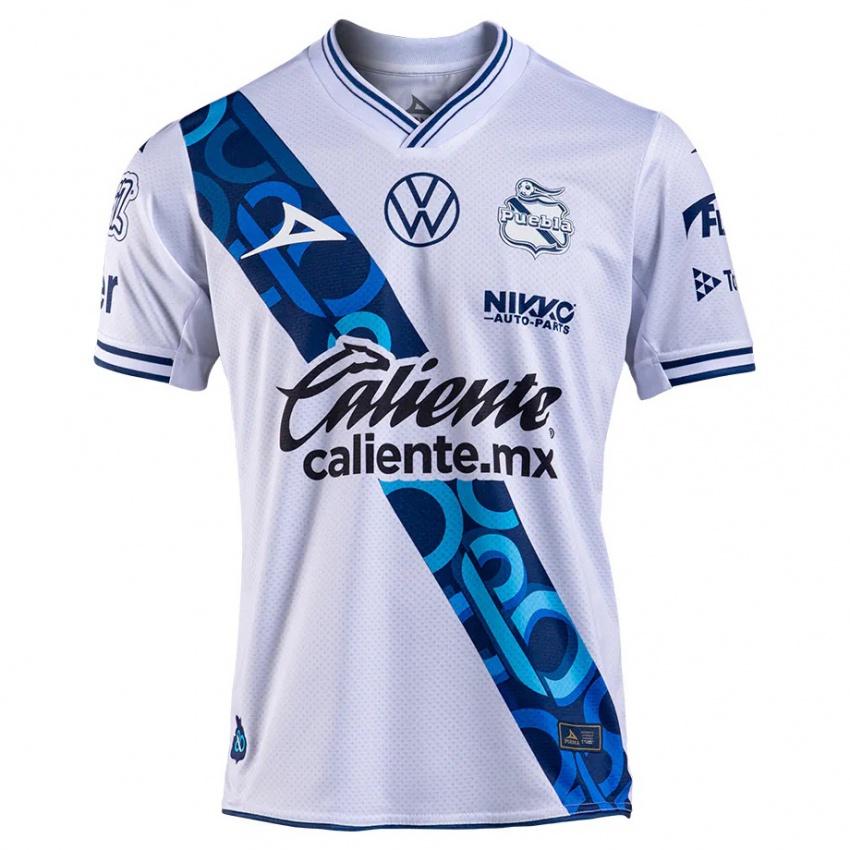 Criança Camisola Ángel Robles #19 Branco Azul Marinho Principal 2024/25 Camisa Brasil