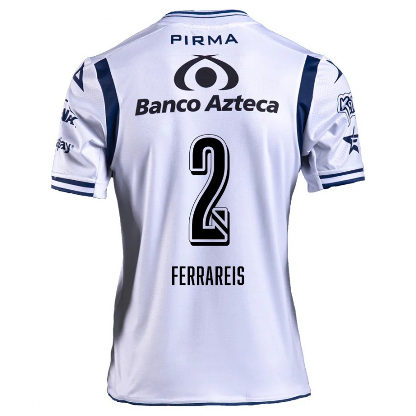 Criança Camisola Gustavo Ferrareis #2 Branco Azul Marinho Principal 2024/25 Camisa Brasil