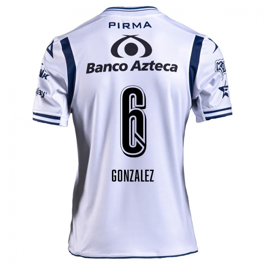 Criança Camisola Pablo González #6 Branco Azul Marinho Principal 2024/25 Camisa Brasil