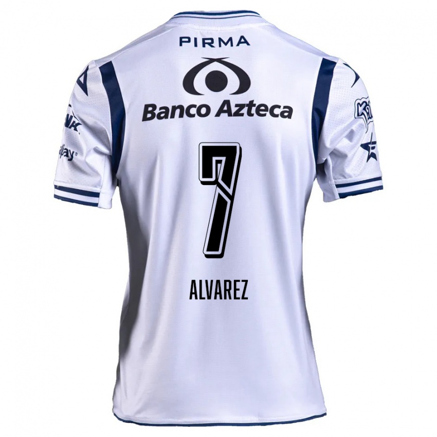 Criança Camisola Daniel Álvarez #7 Branco Azul Marinho Principal 2024/25 Camisa Brasil