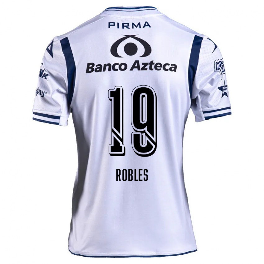 Criança Camisola Ángel Robles #19 Branco Azul Marinho Principal 2024/25 Camisa Brasil