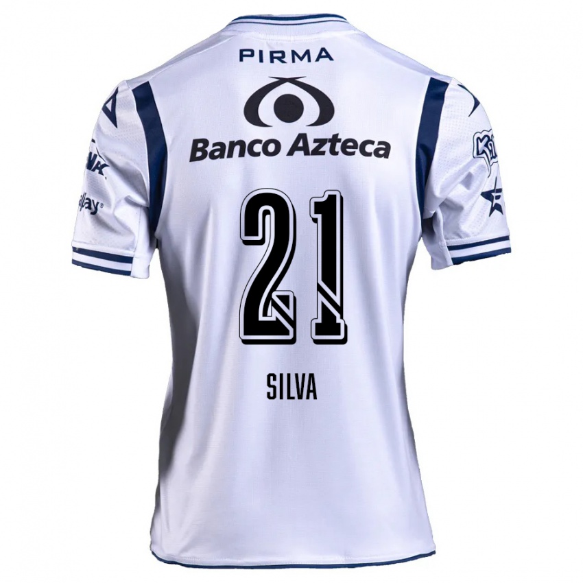 Criança Camisola Gastón Silva #21 Branco Azul Marinho Principal 2024/25 Camisa Brasil