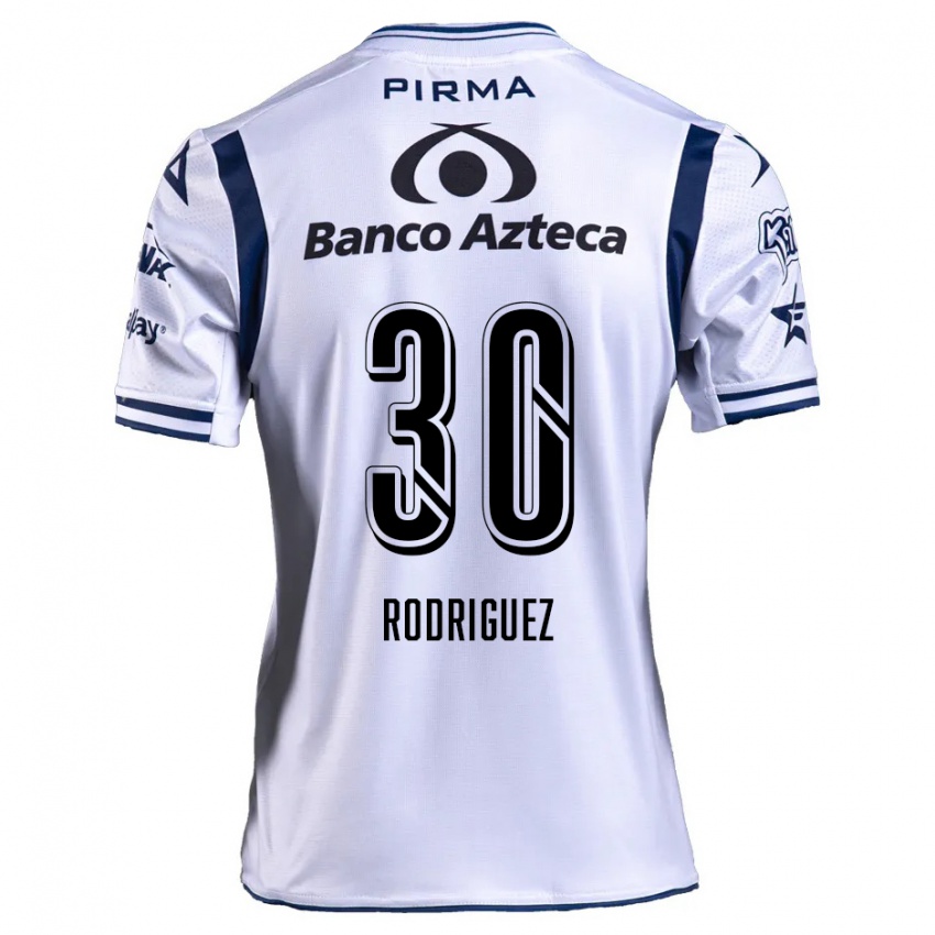 Criança Camisola Jesús Rodríguez #30 Branco Azul Marinho Principal 2024/25 Camisa Brasil