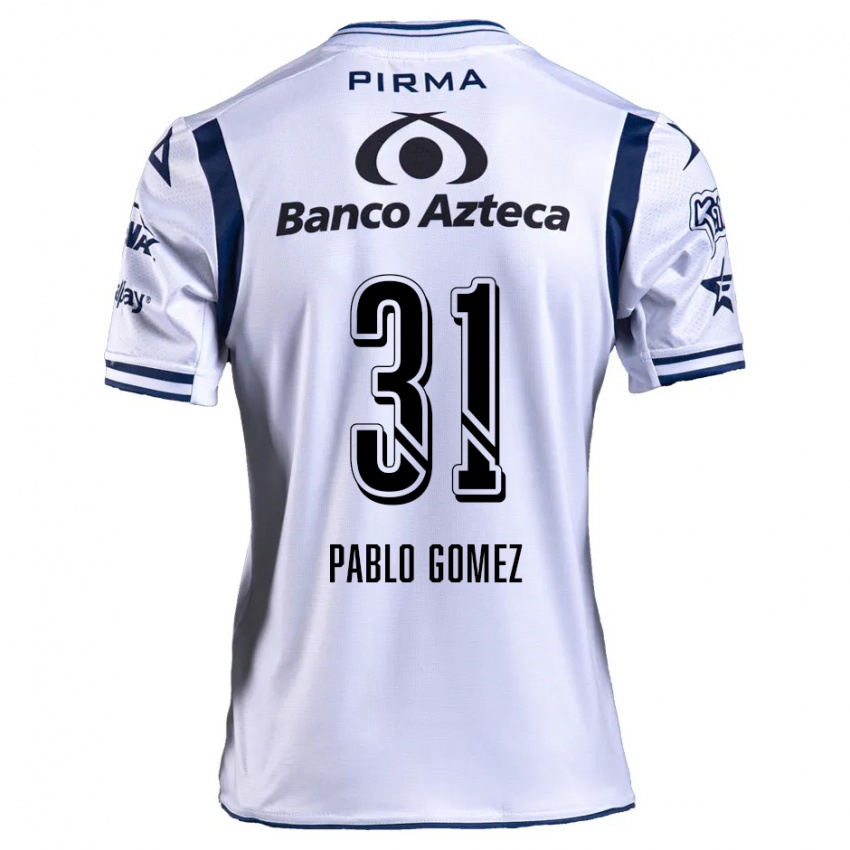 Criança Camisola Juan Pablo Gómez #31 Branco Azul Marinho Principal 2024/25 Camisa Brasil