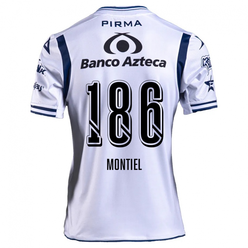 Criança Camisola Santiago Montiel #186 Branco Azul Marinho Principal 2024/25 Camisa Brasil