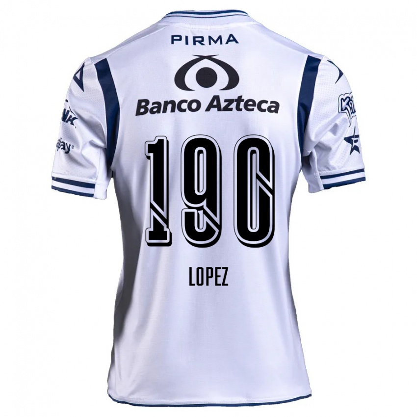 Criança Camisola Josué López #190 Branco Azul Marinho Principal 2024/25 Camisa Brasil