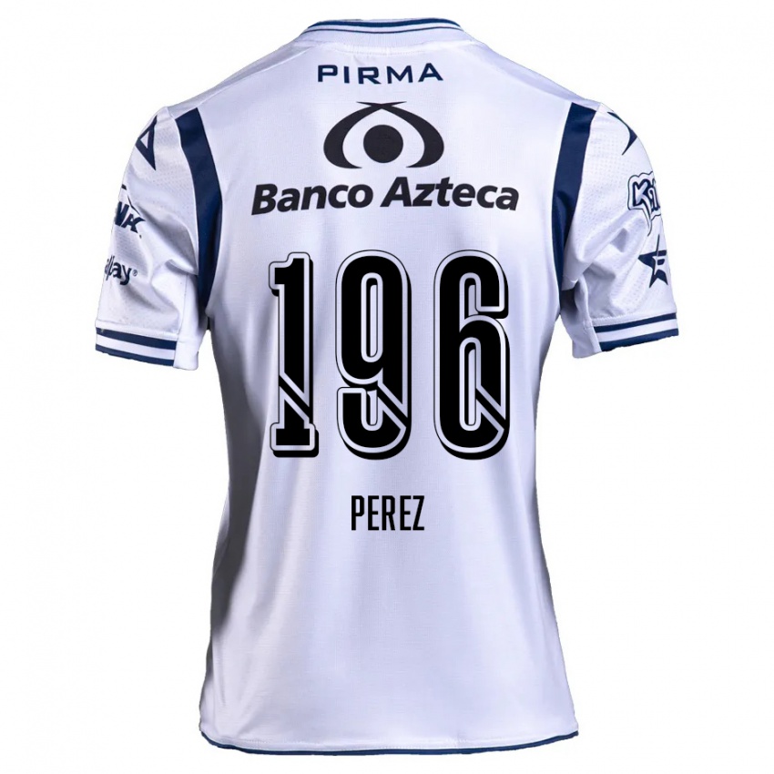 Criança Camisola Arez Pérez #196 Branco Azul Marinho Principal 2024/25 Camisa Brasil