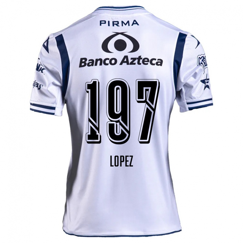 Criança Camisola Sebastián López #197 Branco Azul Marinho Principal 2024/25 Camisa Brasil