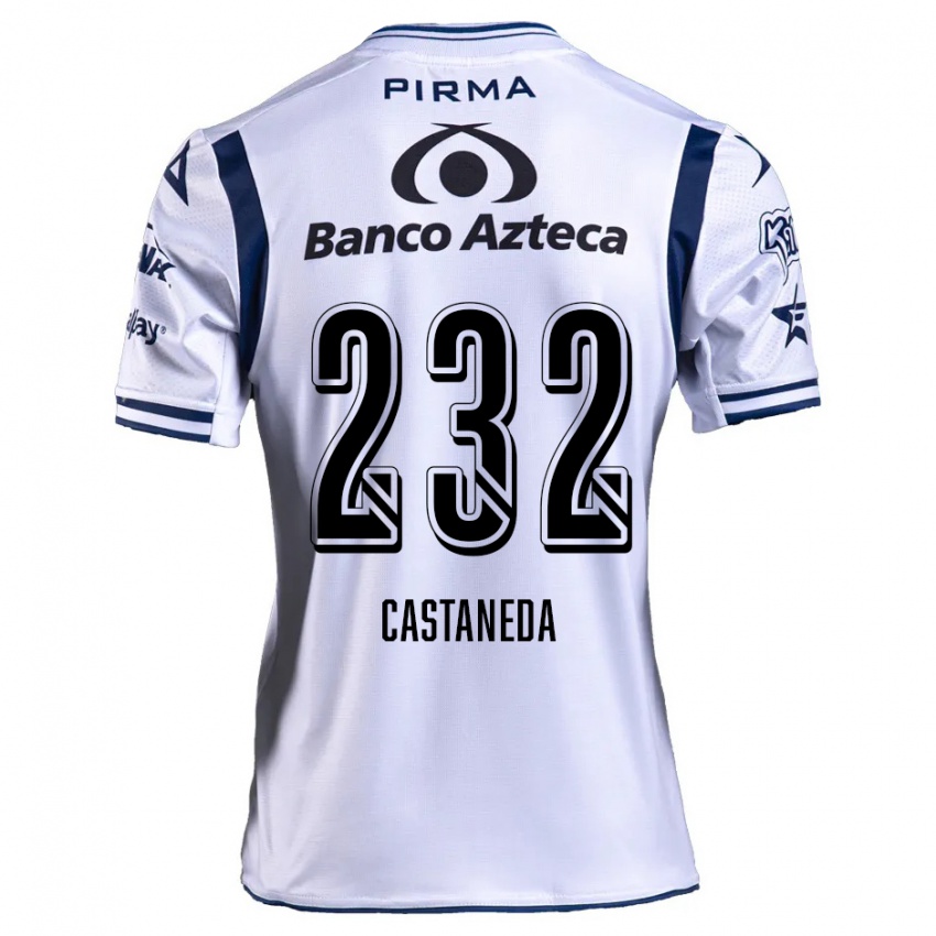 Criança Camisola Ángel Castañeda #232 Branco Azul Marinho Principal 2024/25 Camisa Brasil